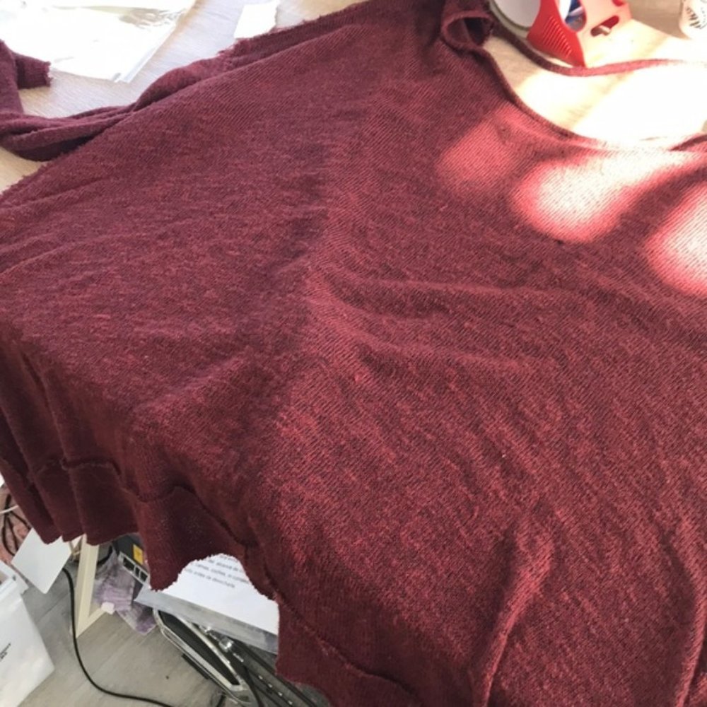 Free people maroon knit twist backless sweater - Picture 6 of 7